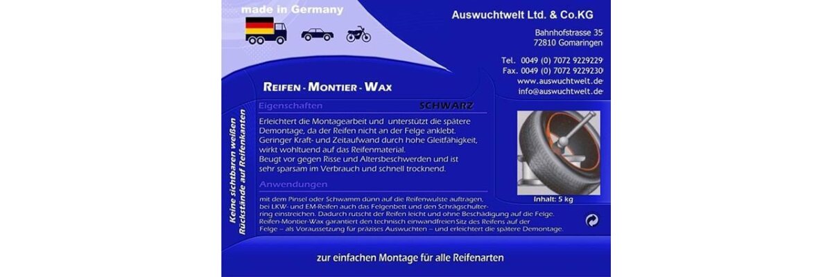 5 Kg REMAXX UNIVERSAL Reifenmontagepaste + Pinsel Montagepaste Montierpaste