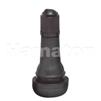 Das Bild zeigt ein schwarzes, zylindrisches Gummiventil...