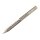 Das Bild zeigt einen zylindrischen, silberfarbenen Frässtift aus Metall mit einer langen, spitz zulaufenden Schneide, deren Oberfläche mit schräg verlaufenden Rillen oder Schneiden versehen ist.