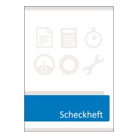 Das Bild zeigt ein weißes Heft mit grauem Rand. Im...