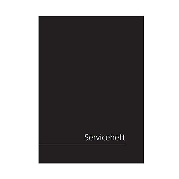 Auf dem Bild ist ein schwarzes Heft mit der weißen Aufschrift „Serviceheft“ unten rechts auf dem Titelblatt zu sehen.