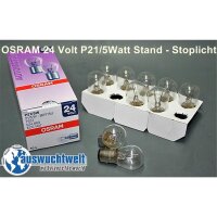 OSRAM 24 Volt P21/5Watt Stand - Stoplicht, auf dem Bild...