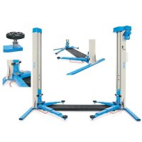 Das Bild zeigt eine blaue und silberfarbene...