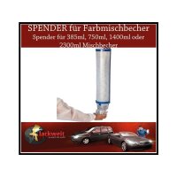 Das Bild zeigt einen Spender für Farbmischbecher,...