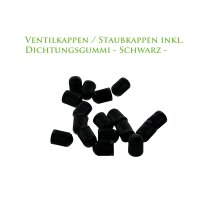 Das Bild zeigt eine Gruppe von schwarzen Ventilkappen...
