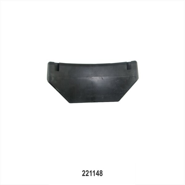 Das Bild zeigt ein schwarzes, trapezförmiges Plastikteil mit zwei kleinen rechteckigen Öffnungen an der Oberkante. Unter dem Teil ist die Zahl 221148 abgebildet. Das Teil liegt auf einem weißen Hintergrund.