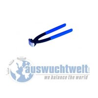 Das Bild zeigt eine Zange mit blauen Griffen und...