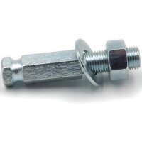 Das Bild zeigt eine silberne Metall-Schraube mit...