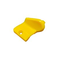 Das Bild zeigt ein kleines, gelbes Kunststoffteil mit...