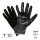 Das Bild zeigt ein Paar schwarze Arbeitshandschuhe, wobei ein Handschuh mit der Handfläche nach oben und der andere mit dem Handrücken nach oben zu sehen ist. Unten links steht in einem weißen Kasten „T.10“ und unten rechts ist ein Symbol mit dem Text „EN:388 3131“ abgebildet.