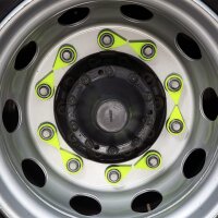 Checkpoint Neongelb Radmutterindikator LKW BUS Indikator Anzeiger für lose Radmuttern SW 17 - 41mm Indikator SW 30mm