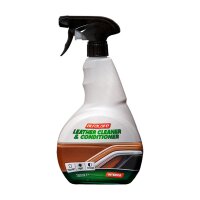 Eine weiße Sprühflasche mit schwarzem...