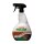 Eine weiße Sprühflasche mit schwarzem Sprühkopf, darauf steht „alfacare LEATHER CLEANER & CONDITIONER“ in Grün, darunter befindet sich ein Bild von braunem und schwarzem Leder mit einer weißen Naht, daneben Symbole für Lederpflege, Schutz und Pflege, der Hinweis „INTERIOR“ in einem roten Kasten und unten die Mengenangabe 700 ml.