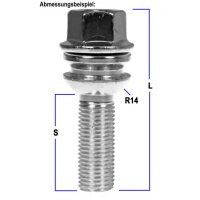 M14x1,5x37 SW19 Radschraube R14 D28 lose Kugel VW, Audi, Porsche Gesamtlänge 66,5mm WHT002529, 7L0601139A