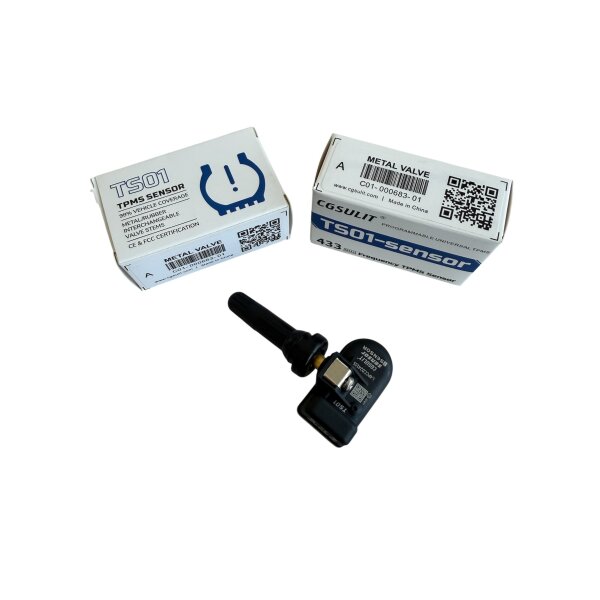 CGSulit RDKS TPMS Universal Reifendrucksensor,  Programmierbarer Uni Sensor mitGummi-Ventil Programmierbar mit  TS90 TPMS Geräten