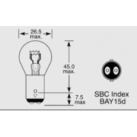 Stoplichtbirne 12V 21/5W BAY15d 10er Pack
