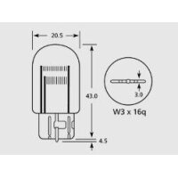 Stoplicht/Schlußlichtbirne 12V 21/5W Glassockel...