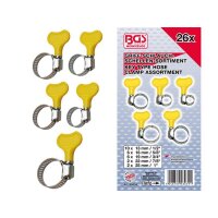 Das Bild zeigt ein Set aus Metallschlauchschellen mit...