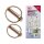 Das Bild zeigt zwei große metallene Klappsplinte nebeneinander, daneben ist die Verpackung des Produkts abgebildet; darauf steht „BGS Werkzeuge 50x Klappsplinte-Sortiment, galvanisch verzinkt, Linch Pin Set, galvanized, zinc coated“, darunter sind vier Klappsplinte in verschiedenen Größen abgebildet, daneben steht eine Auflistung: „16x 4,5 mm, 18x 6,0 mm, 6x 8,0 mm, 10x 11,0 mm“, unten ist ein kleines Foto von einem Traktor zu sehen.