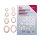BGS Werkzeuge 300x Kupfer-Dichtring-Sortiment für Ölablass-Schrauben passend für alle gängigen Fahrzeuge Copper O-Ring Assortment for oil-drain plug suitable on all current cars Metrisch je 10 Stück 5x9x1, 6x10x1, 6x12x1, 8x12x1, 8x14x1,5, 10x14x1, 10x16x1,5, 12x16x1,5, 12x18x1,5, 14x20x1,5, 14x22x1,5, 16x22x1,5, 18x24x1,5, 20x27x1,5 und 22x29x1,5 In praktischer wiederverschließbarer Universalbox Art. 8124