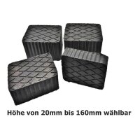 Auf dem Bild sind vier schwarze, quaderförmige...